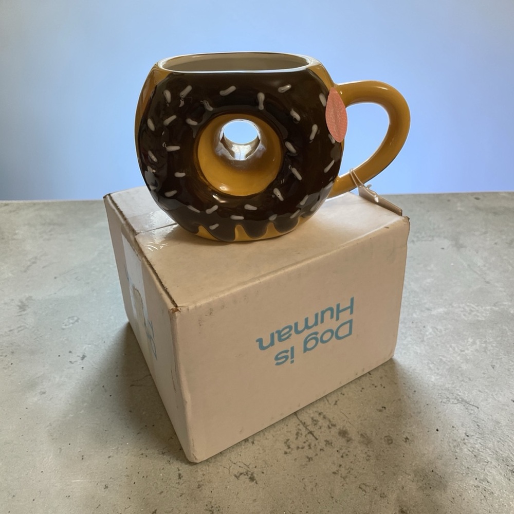 Got Sprinkled Chocolate Donut?  Donut Shaped Coffee Mug Cup (New)